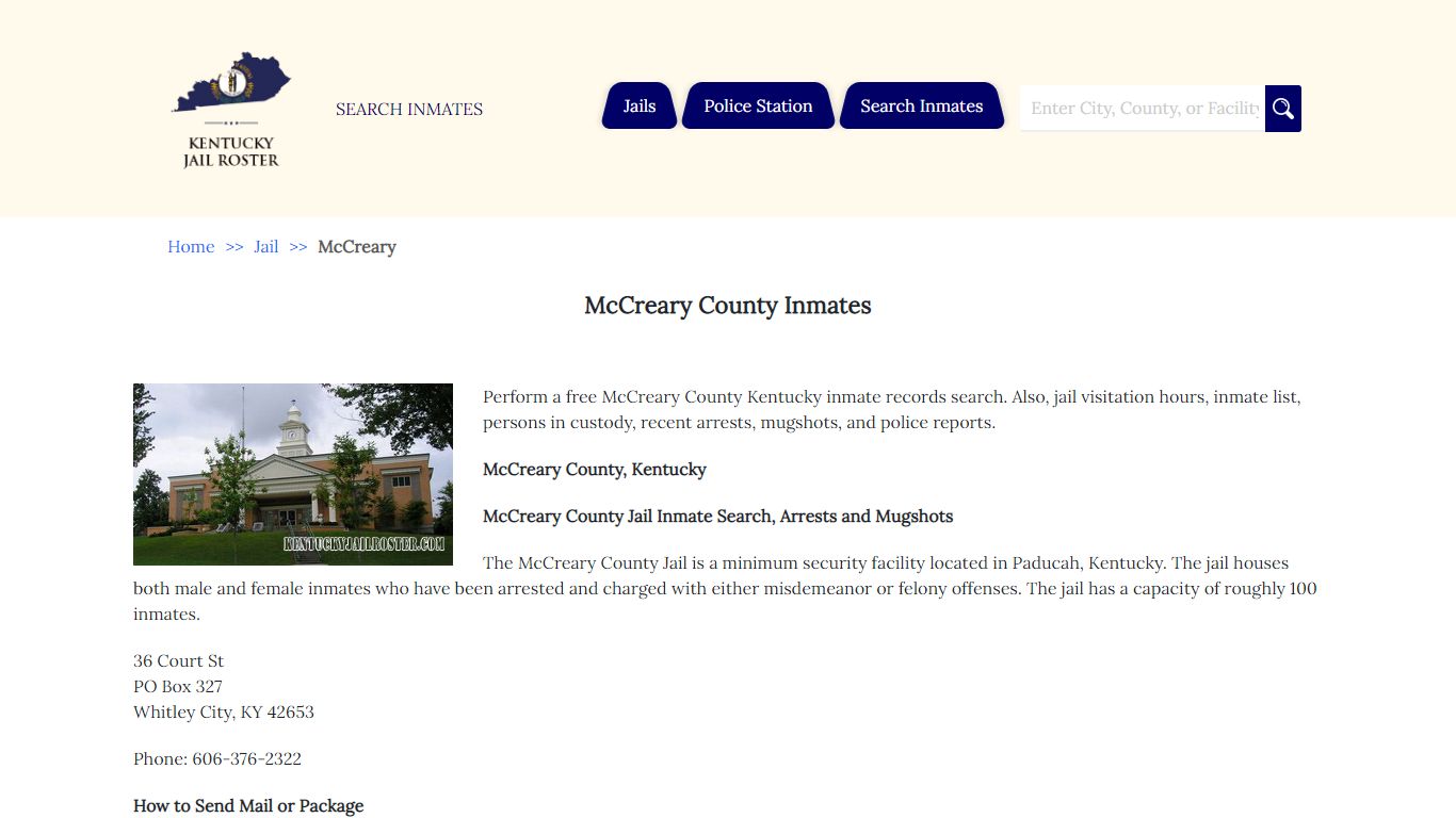 McCreary County Inmates - Jail Roster Search